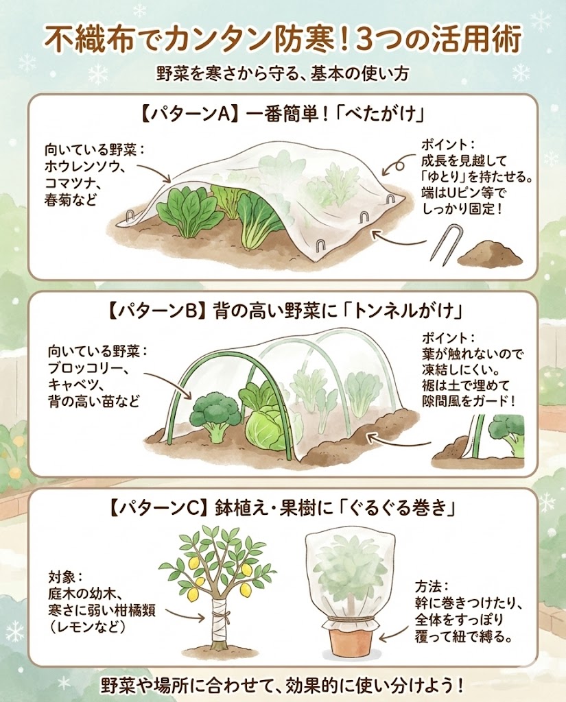 不織布でカンタン防寒！