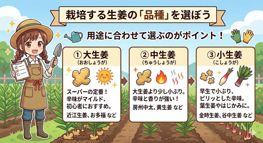 しょうがの品種を選ぼう。