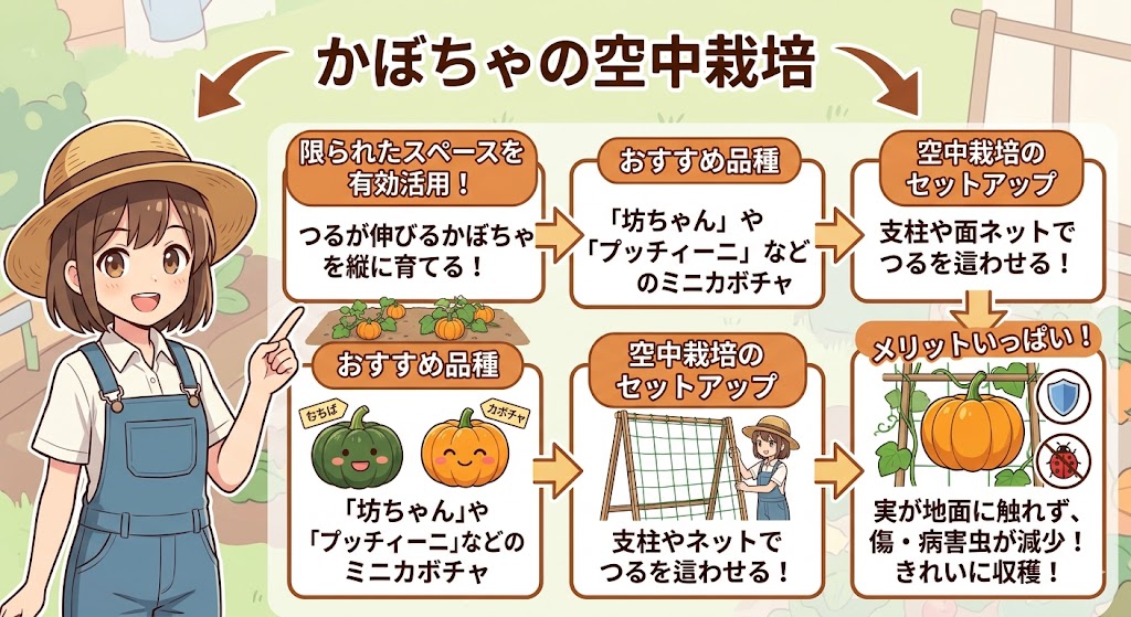 かぼちゃの空中栽培