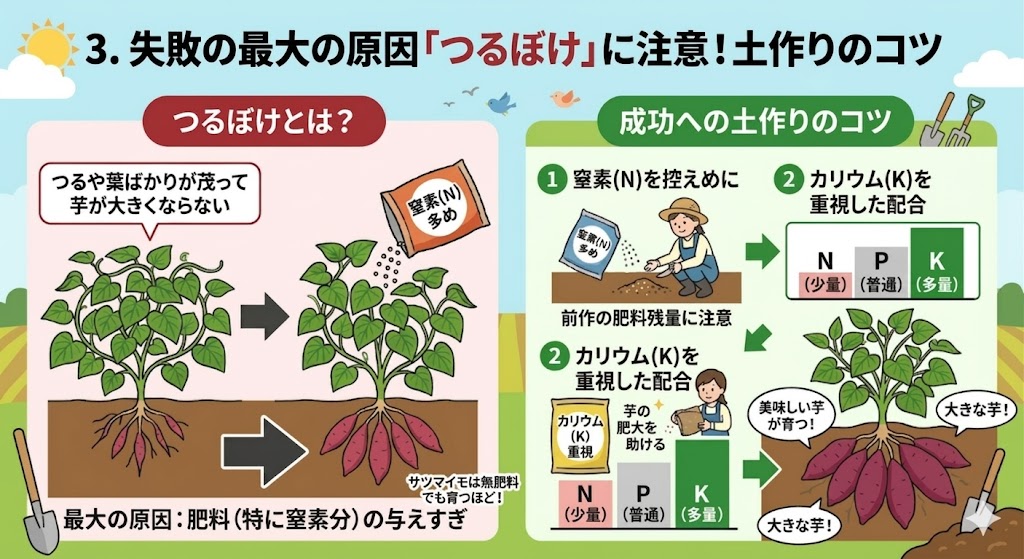 つるボケに注意！土作りのコツ