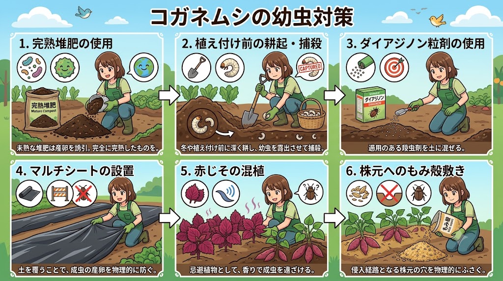 コガネムシの幼虫対策