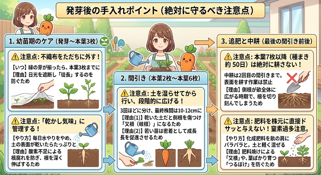 発芽後の手入れポイント