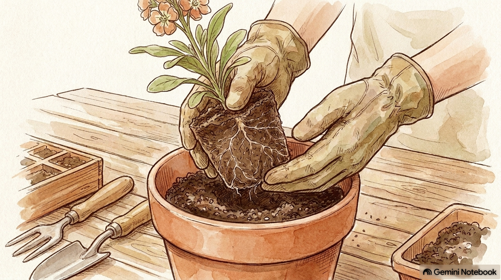ストック：苗の植え付け